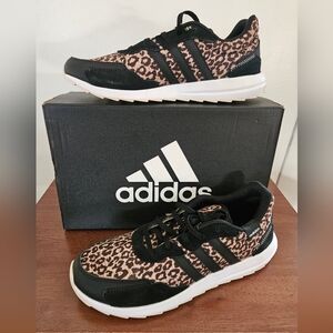 Adidas Women's RETRORUN Black and Brown Leopard Sneakers